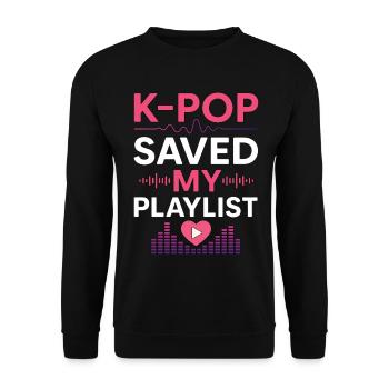 K-Pop Saved My Playlist - Unisex Pullover - Schwarz - Vorne - Alina (178cm) & Michal (187cm)