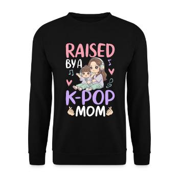 Élevée par une maman K-Pop - Sweat-shirt Unisexe - noir - Devant - Alina (178cm) & Michal (187cm)