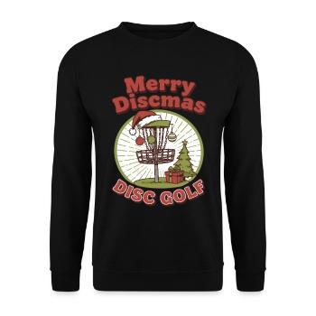 Joyeux Discmas Disc Golf Panier de Disques Volant Drôle - Sweat-shirt Unisexe - noir - Devant - Alina (178cm) & Michal (187cm)