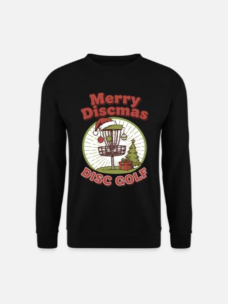 Merry Discmas Disc Golf Funny Flying Disc Basket - Unisex Sweatshirt - black