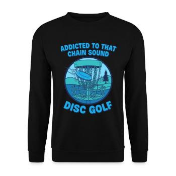 Süchtig nach diesem Kettensound Disc Golf Disc Golfer - Unisex Pullover - Schwarz - Vorne - Alina (178cm) & Michal (187cm)