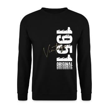 Cadeau d’anniversaire 75 Mari Vintage Vintage 1951 - Sweat-shirt Unisexe - noir - Devant - Alina (178cm) & Michal (187cm)
