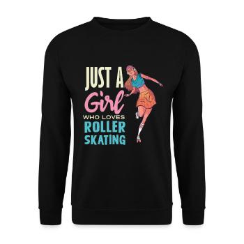 Just a Girl Loves Roller Skating - Unisex Sweatshirt - black - Front - Alina (178cm) & Michal (187cm)