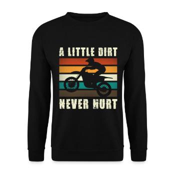 A Little Dirt Motocross Retro - Unisex Sweatshirt - black - Front - Alina (178cm) & Michal (187cm)