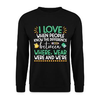  ELA Teacher Appreciation English Language Arts - Unisex Sweatshirt - black - Front - Alina (178cm) & Michal (187cm)