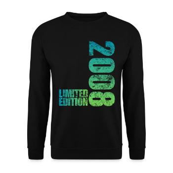 Limited Edition 2008 18th Birthday Gift - Unisex Sweatshirt - black - Front - Alina (178cm) & Michal (187cm)