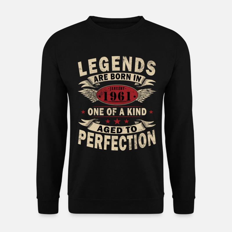 65e anniversaire Millésime janvier 1961 - Sweat-shirt Unisexe - noir