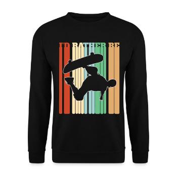Ich würde lieber Skateboard fahren - Unisex Pullover - Schwarz - Vorne - Alina (178cm) & Michal (187cm)