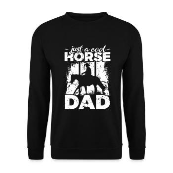 Cooler Pferdepapa - Unisex Pullover - Schwarz - Vorne - Alina (178cm) & Michal (187cm)