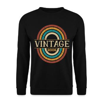 Vintage 2006 Geburtstagsgeschenk Retro Geboren 2006 - Unisex Pullover - Schwarz - Vorne - Alina (178cm) & Michal (187cm)