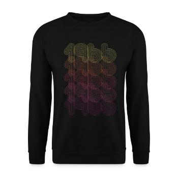 1966 Cadeau Anniversaire Rétro Futuriste Vintage - Sweat-shirt Unisexe - noir - Devant - Alina (178cm) & Michal (187cm)
