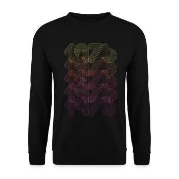 1976 Cadeau Anniversaire Rétro Futuriste Vintage - Sweat-shirt Unisexe - noir - Devant - Alina (178cm) & Michal (187cm)