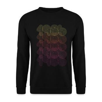 1986 Cadeau Anniversaire Rétro Futuriste Vintage - Sweat-shirt Unisexe - noir - Devant - Alina (178cm) & Michal (187cm)
