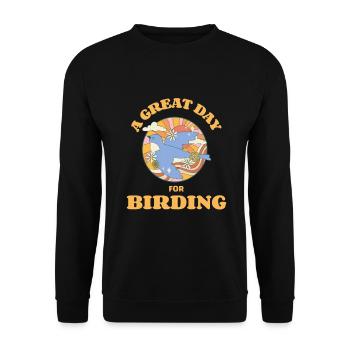 A Great Day for Birding - Unisex Sweatshirt - black - Front - Alina (178cm) & Michal (187cm)