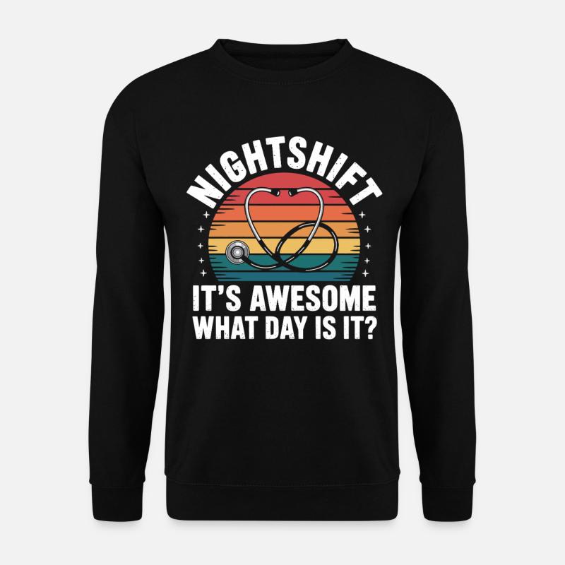 Night Service Retro Stethoscope - Unisex Sweatshirt - black