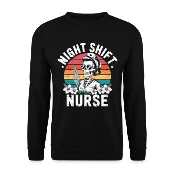 Infirmière de nuit rétro - Sweat-shirt Unisexe - noir - Devant - Alina (178cm) & Michal (187cm)