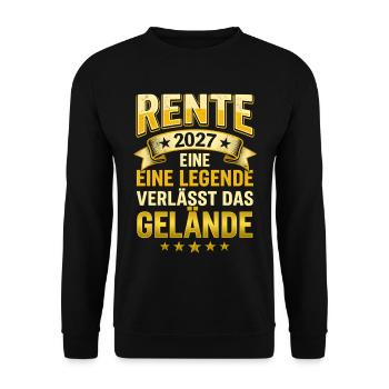 Rente 2027 – Eine Legende verlässt Gelände - Unisex Pullover - Schwarz - Vorne - Alina (178cm) & Michal (187cm)