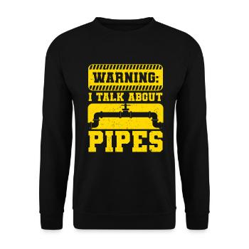 Pipelayers I Talk About Pipes - Unisex Sweatshirt - black - Front - Alina (178cm) & Michal (187cm)