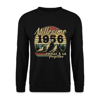 Millésime 1956 - Sweat-shirt Unisexe - noir - Devant - Alina (178cm) & Michal (187cm)