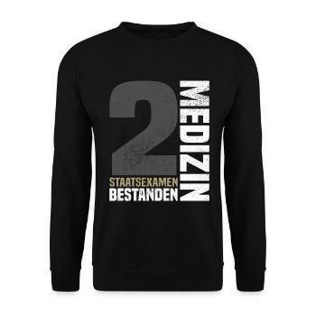 2. Staatsexamen Medizin - Unisex Pullover - Schwarz - Vorne - Alina (178cm) & Michal (187cm)