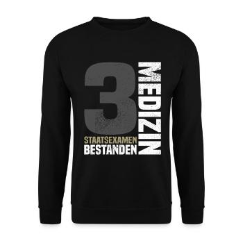 3. Staatsexamen Medizin - Unisex Pullover - Schwarz - Vorne - Alina (178cm) & Michal (187cm)