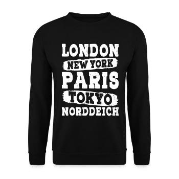 Vacances à la mer du Nord LONDRES NEW YORK PARIS TOKYO - Sweat-shirt Unisexe - noir - Devant - Alina (178cm) & Michal (187cm)