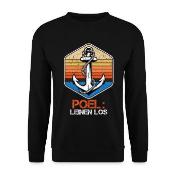Segler POEL LEINEN LOS Poel Souvenier Lustiges - Unisex Pullover - Schwarz - Vorne - Alina (178cm) & Michal (187cm)