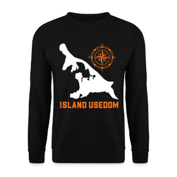 Insel USEDOM OSTSEE Urlaub Leuchtturm Lustig - Unisex Pullover - Schwarz - Vorne - Alina (178cm) & Michal (187cm)