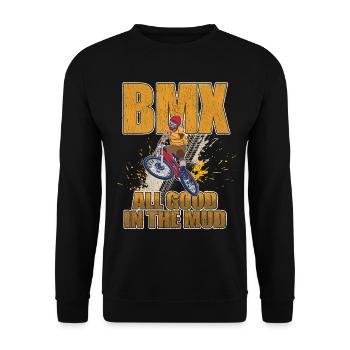 BMX tout est bon dans la boue - Sweat-shirt Unisexe - noir - Devant - Alina (178cm) & Michal (187cm)