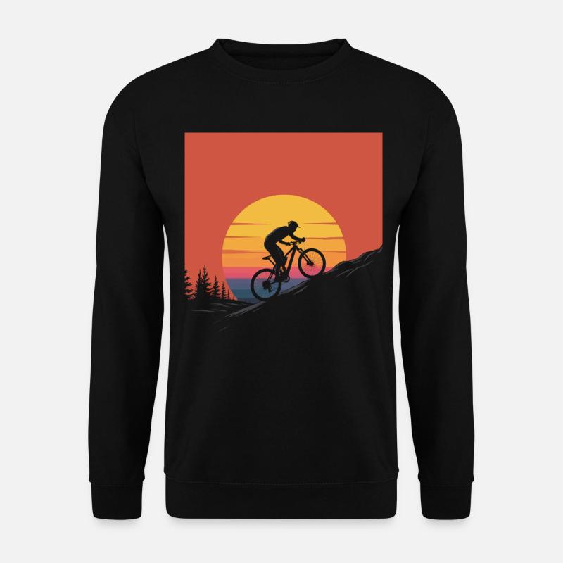 Mountain Biker Sunset Silhouette - Unisex Sweatshirt - black