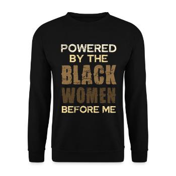 Kraft Schwarzer Frauen Vor Mir - Unisex Pullover - Schwarz - Vorne - Alina (178cm) & Michal (187cm)