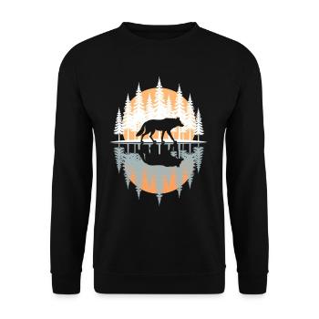 Wolf, Forest, Nature, Wilderness, Outdoor, Animal - Unisex Sweatshirt - black - Front - Alina (178cm) & Michal (187cm)