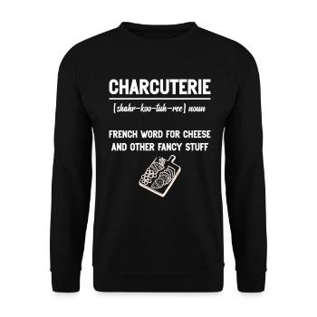Fabricant de planches charcuterie Artisan Aliments - Sweat-shirt Unisexe - noir - Devant - Alina (178cm) & Michal (187cm)