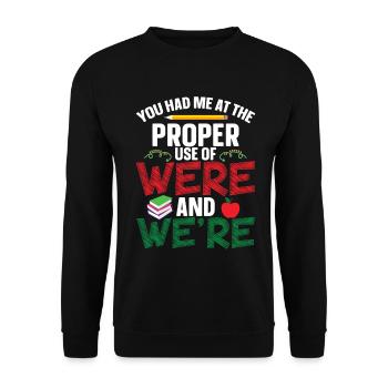 L’équipe d’ELA : Arts du langage anglais incontournable pour l’ELA - Sweat-shirt Unisexe - noir - Devant - Alina (178cm) & Michal (187cm)