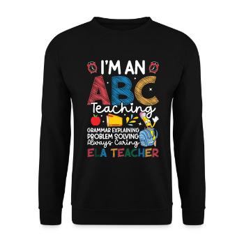 Équipe de l’équipe des enseignants d’anglais Équipe Arts du langage anglais - Sweat-shirt Unisexe - noir - Devant - Alina (178cm) & Michal (187cm)