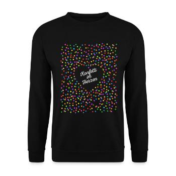 Konfetti im Herzen - Karneval im Blut Kostüm - Unisex Pullover - Schwarz - Vorne - Alina (178cm) & Michal (187cm)