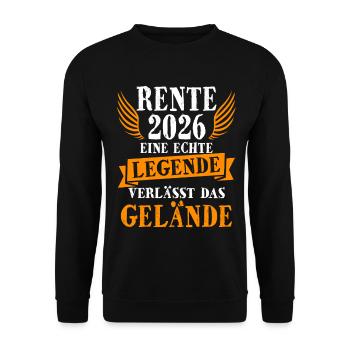 Pension 2026 Légende Pensionnaire Retraité - Sweat-shirt Unisexe - noir - Devant - Alina (178cm) & Michal (187cm)