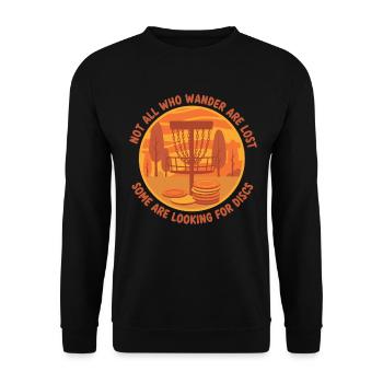 Disc Golf Nicht alle, die umherwandern, sind verloren - Unisex Pullover - Schwarz - Vorne - Alina (178cm) & Michal (187cm)