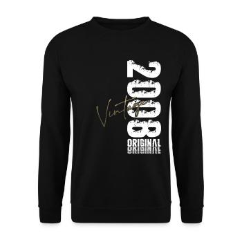 18th Birthday Shirt – Original 2008 Vintage Retro - Unisex Sweatshirt - black - Front - Alina (178cm) & Michal (187cm)