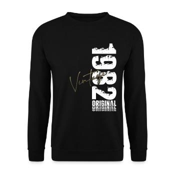 Chemise pour le 44e anniversaire – Original 1982 Vintage Retro - Sweat-shirt Unisexe - noir - Devant - Alina (178cm) & Michal (187cm)