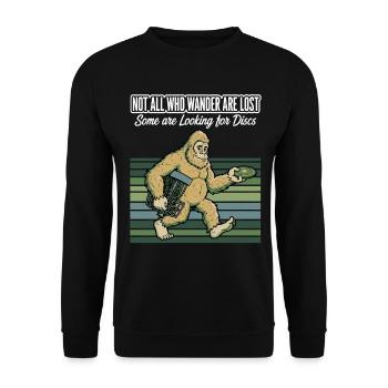 Disc Golf Nicht alle, die umherwandern, sind verloren - Unisex Pullover - Schwarz - Vorne - Alina (178cm) & Michal (187cm)