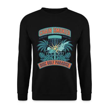 Panier de disques volant Disc Golf Smoker Chain-Smoker - Sweat-shirt Unisexe - noir - Devant - Alina (178cm) & Michal (187cm)