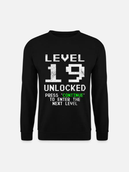Gamer Level 19 Unlocked - Gaming - Unisex Sweatshirt - black