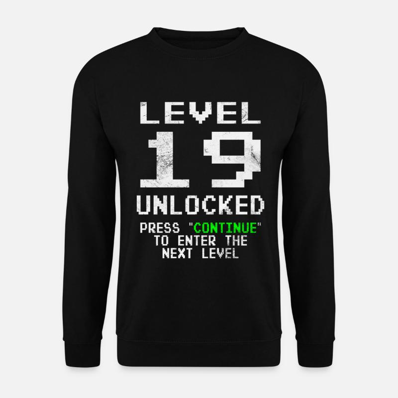 Gamer Level 19 Unlocked - Gaming - Unisex Sweatshirt - black