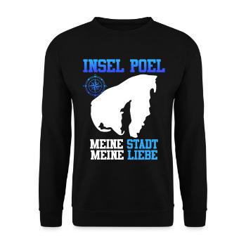 ISLAND OF POEL MY CITY MY LOVE Funny - Unisex Sweatshirt - black - Front - Alina (178cm) & Michal (187cm)