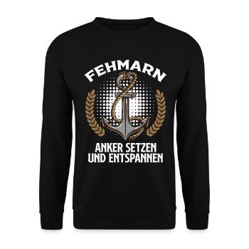 FEHMARN ANCHOR SETTING AND RELAXING Fun - Unisex Sweatshirt - black - Front - Alina (178cm) & Michal (187cm)