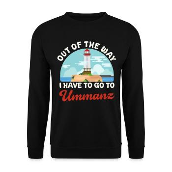 Ostsee AUS DEM WEG ICH MUSS NACH UMMANZ Lustig - Unisex Pullover - Schwarz - Vorne - Alina (178cm) & Michal (187cm)