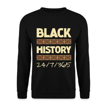 Black History 24/7/365 - Unisex Pullover - Schwarz - Vorne - Alina (178cm) & Michal (187cm)