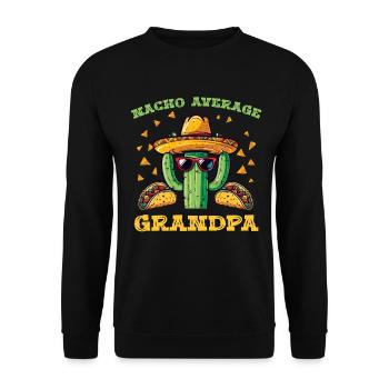 Cactus Macho Grandpa Taco Sombrero - Unisex Sweatshirt - black - Front - Alina (178cm) & Michal (187cm)