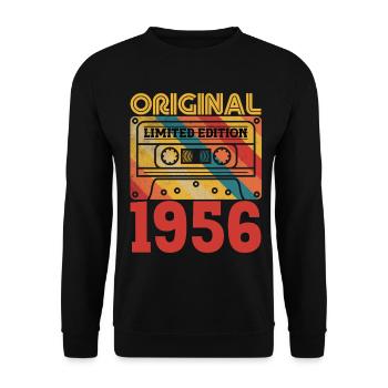 70e Anniversaire 70 ans Original 1956 Vintage - Sweat-shirt Unisexe - noir - Devant - Alina (178cm) & Michal (187cm)